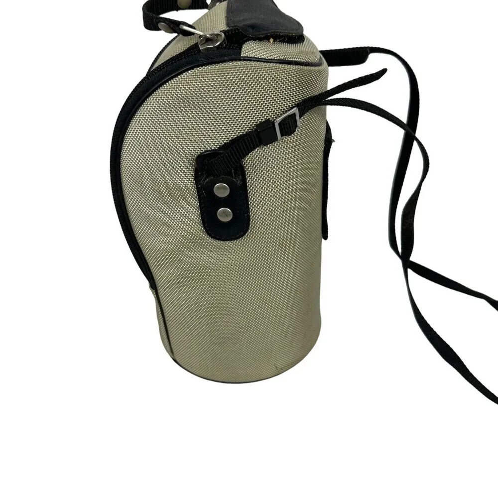 Canon Camera Lens Case LZ1324 Light Beige & Black Nylon with Shoulder Strap